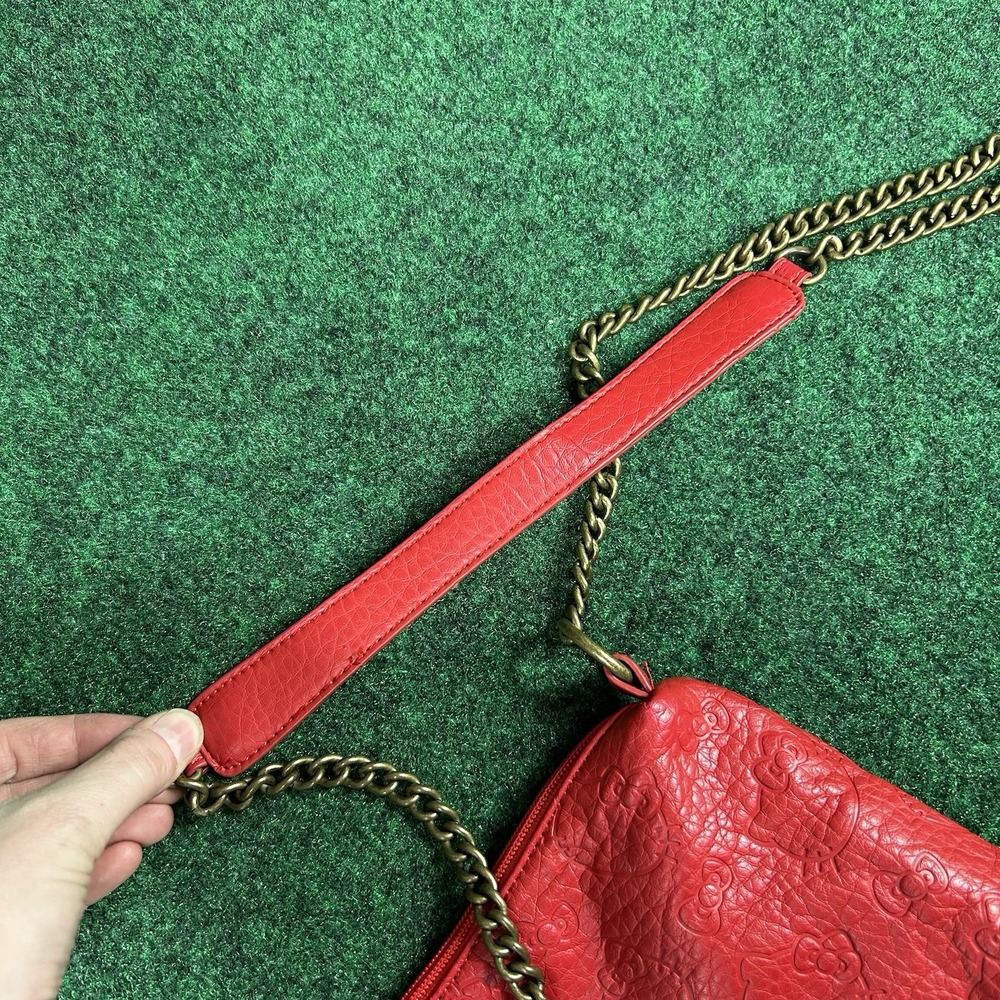 Loungefly Hello Kitty Purse Red Chain Bow Strap Tassel Bag Travel All Over Print - Picture 14 of 16